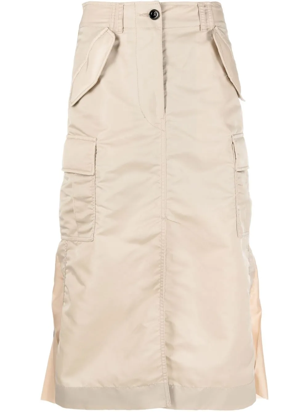 panelled A-line midi skirt
