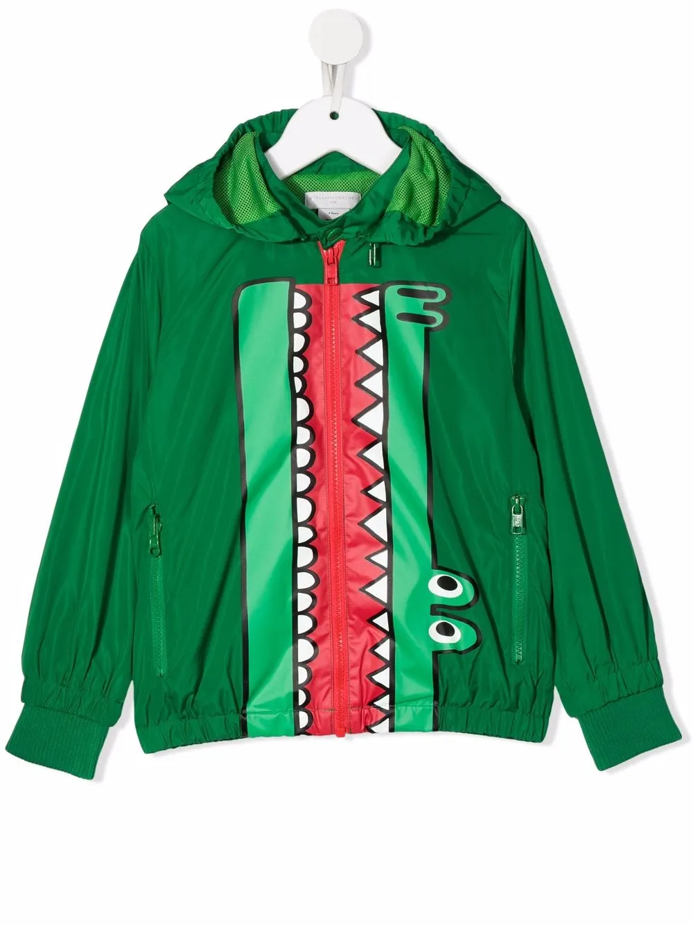 

Stella McCartney Kids crocodile-print hooded windbreaker - Green