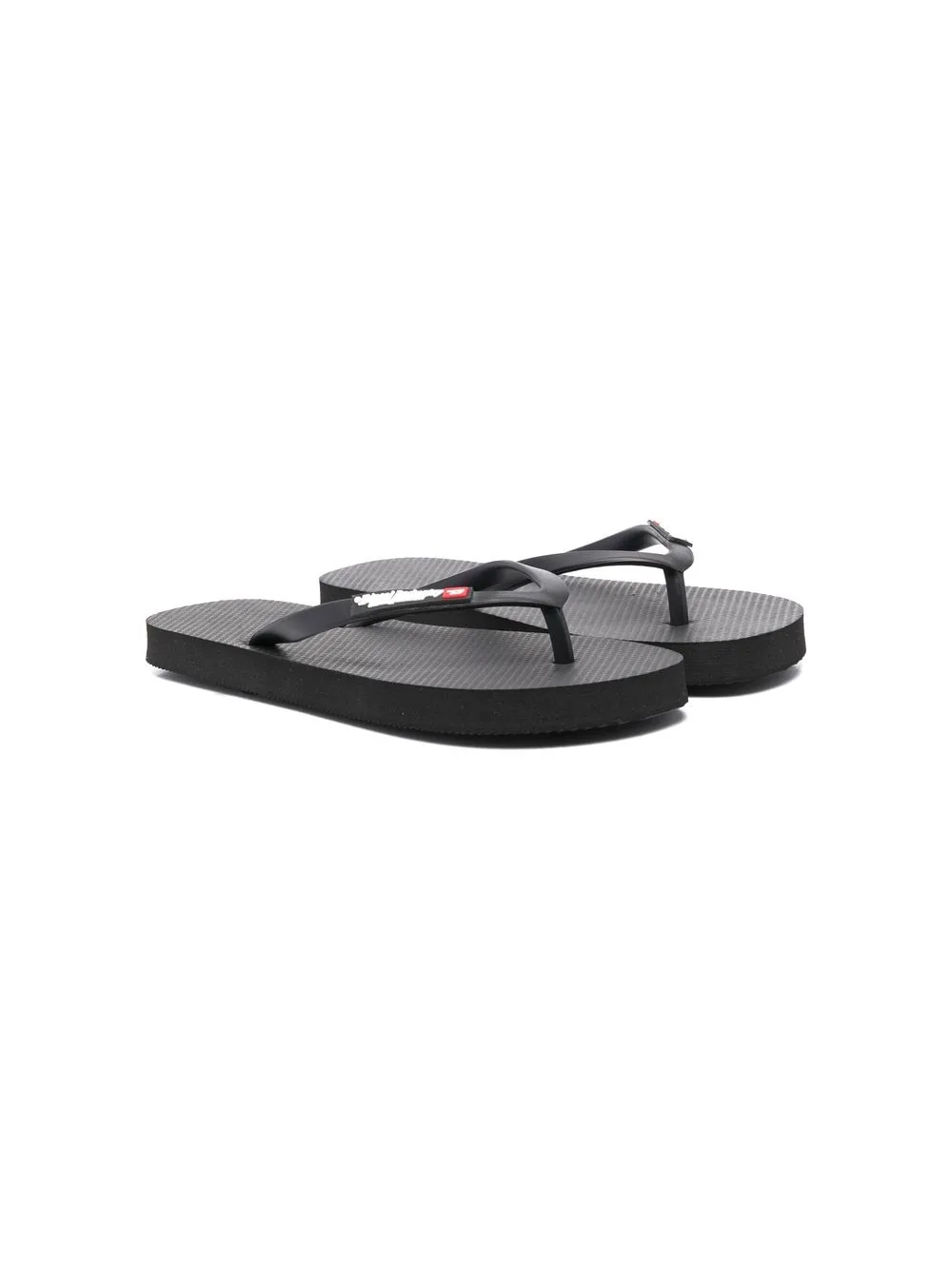 

Diesel Kids debossed-logo flat flip flops - Black