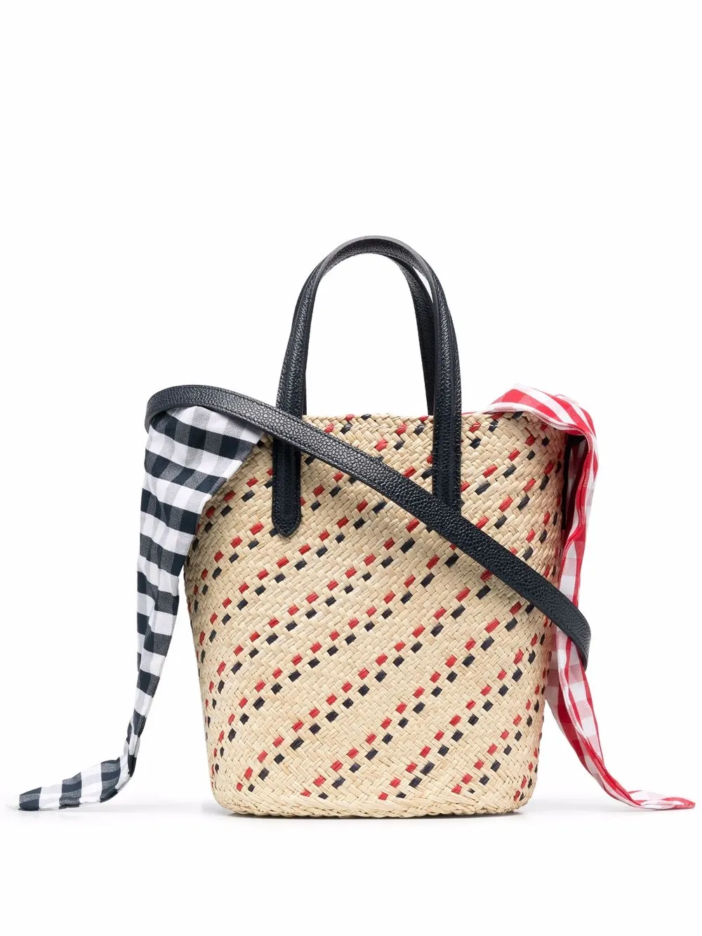 

Thom Browne tote mini con rayas RWB bordadas - Negro