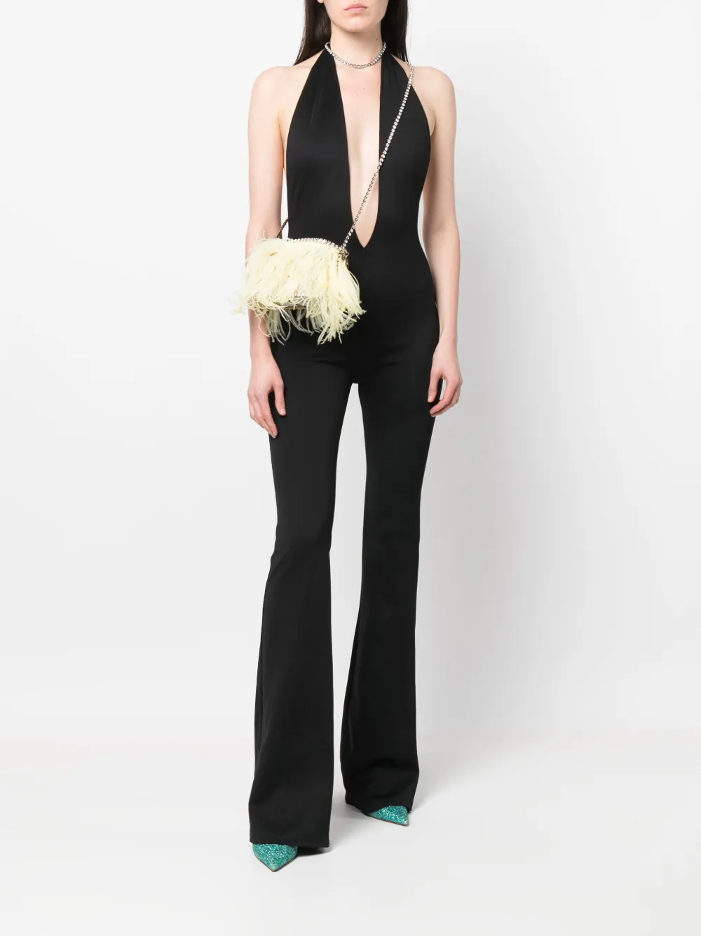Alchemy x Lia Aram jumpsuit met diepe V-hals - Zwart