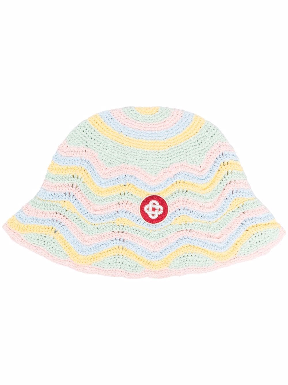 wave crochet-knit bucket hat