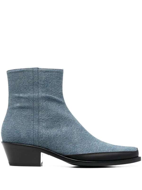 Diesel - Denim Ankle Boots - Men - Polyester/LeatherLeatherCotton/Leather - 41 - Blue