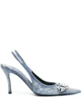 Diesel D-Venus 80mm denim slingback pumps - Blue