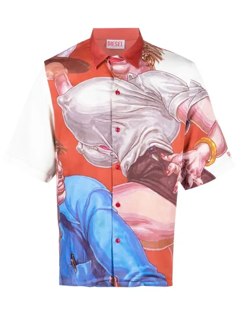 Diesel x Tom of Finland Foundation graphic-print satin shirt