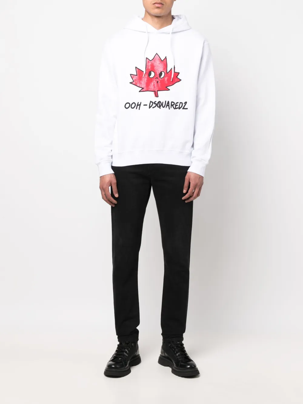 Dsquared2 Hoodie met logo - Wit