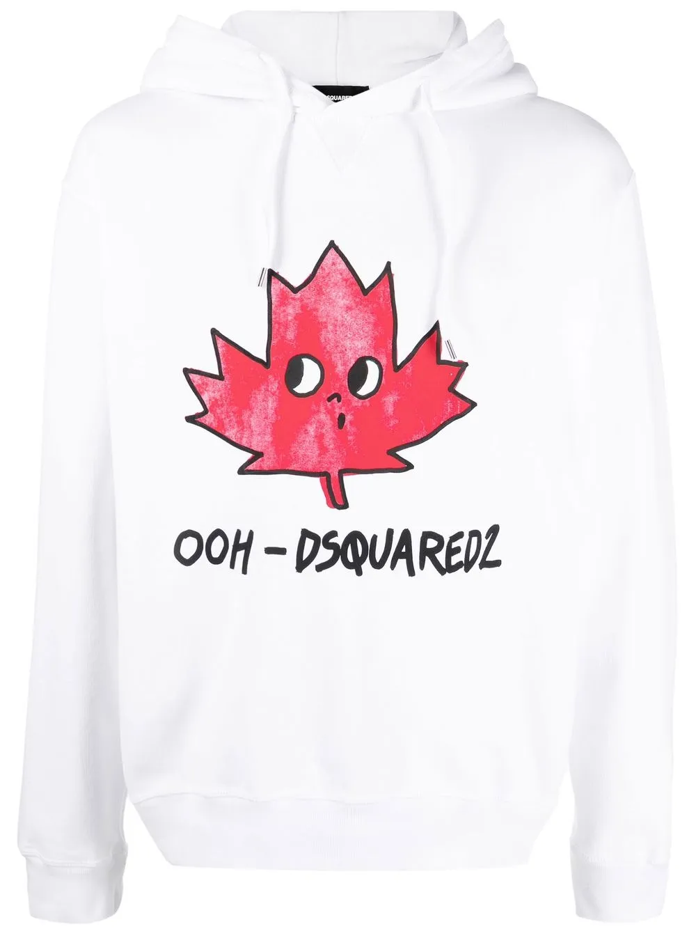 

Dsquared2 hoodie con hoja de arce estampada - Blanco