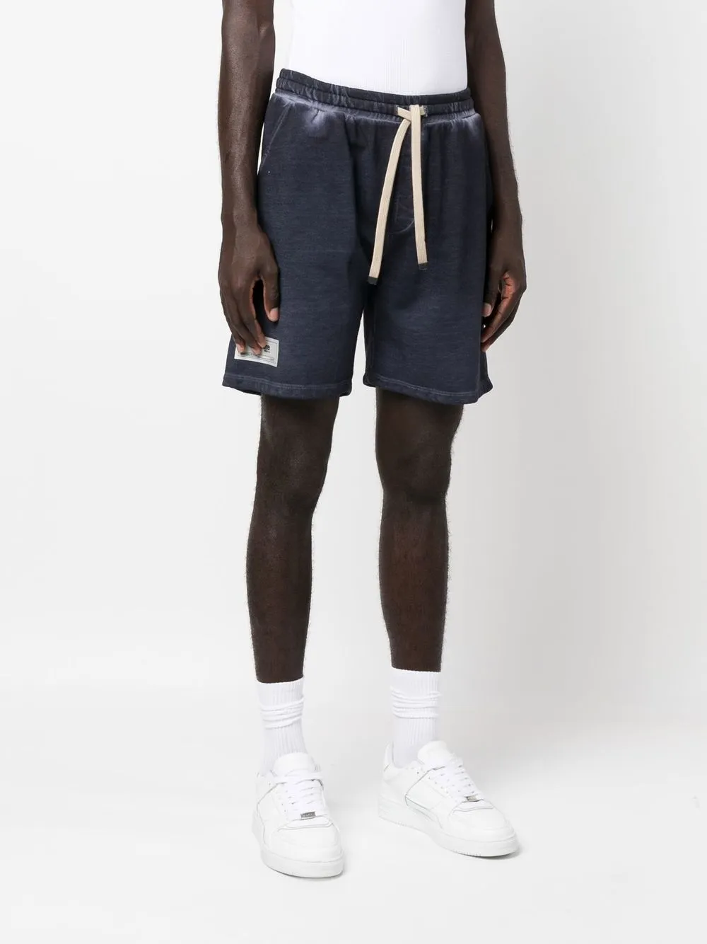  Haikure Logo-patch Organic-cotton Shorts - Blue 