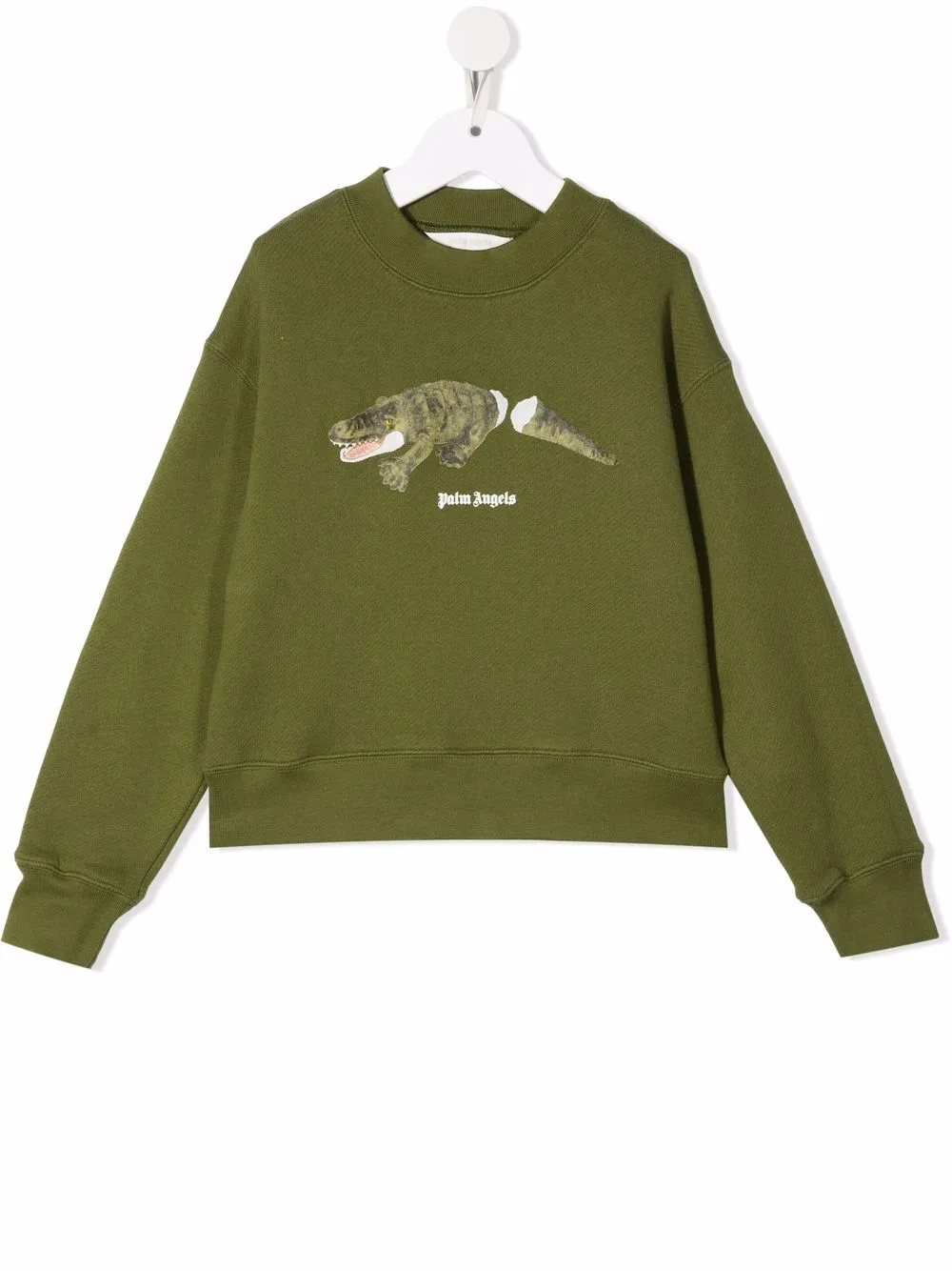 

Palm Angels Kids crocodile-print crew-neck sweatshirt - Green