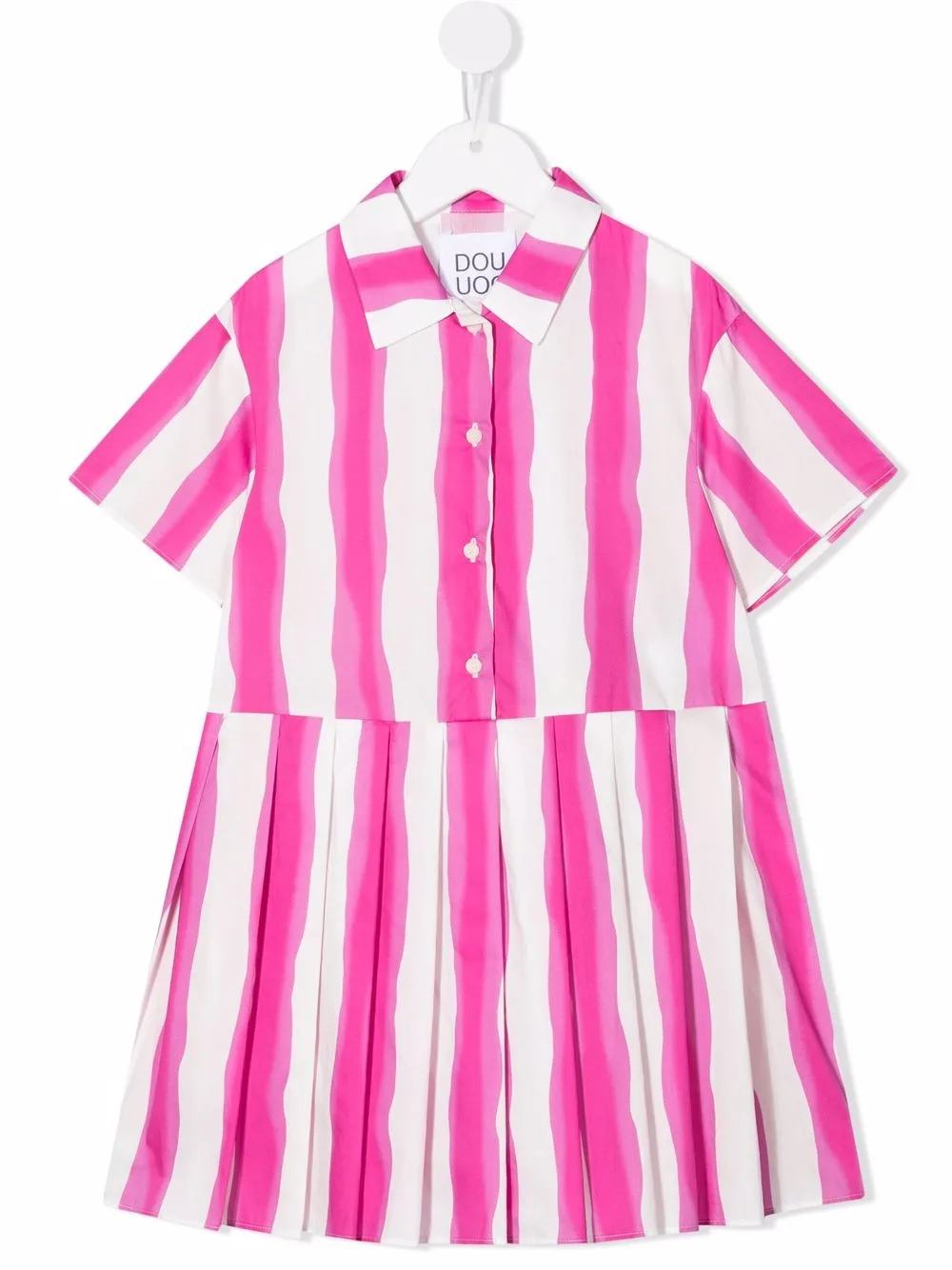 

Douuod Kids vestido con rayas estampadas - Blanco