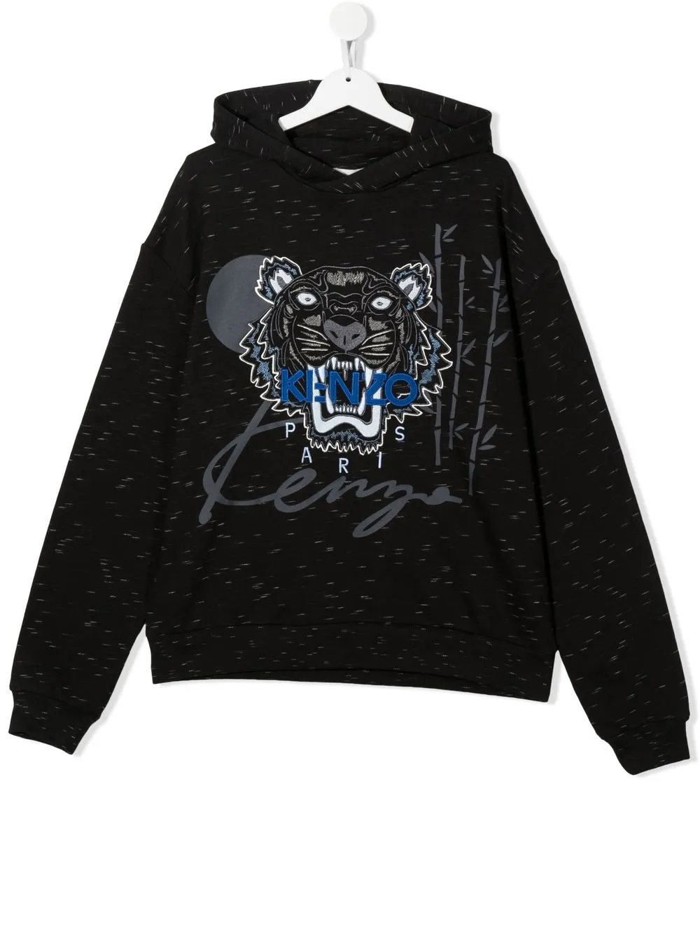 

Kenzo Kids logo-embroidered cotton hoodie - Black
