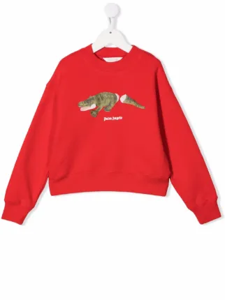 Palm Angels Kids crocodile print crew neck Sweatshirt Farfetch