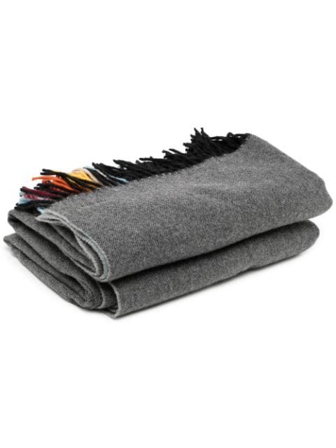 Paul Smith stripe-trim wool blanket