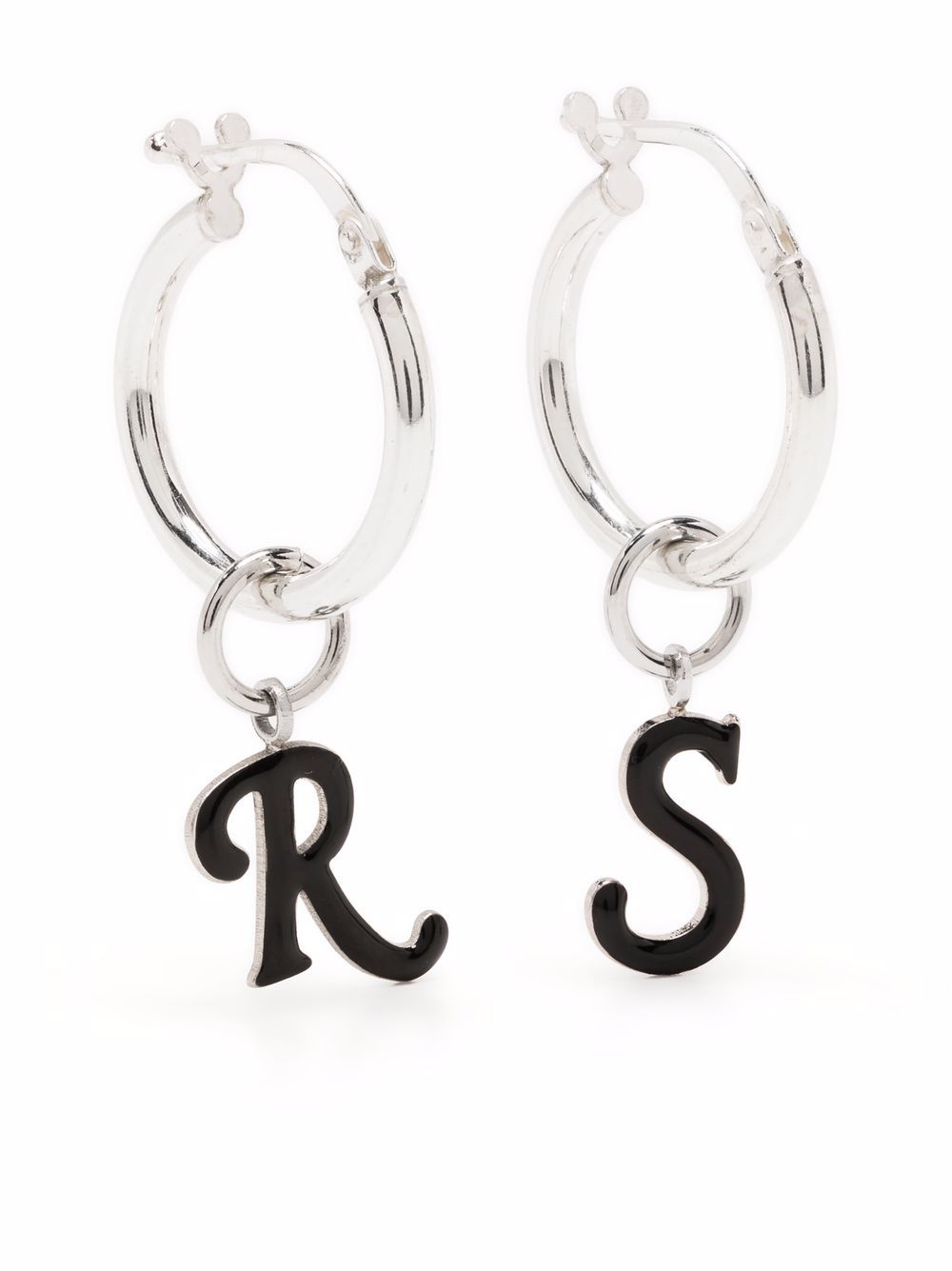 Raf Simons logo-charm Hoop Earrings - Farfetch