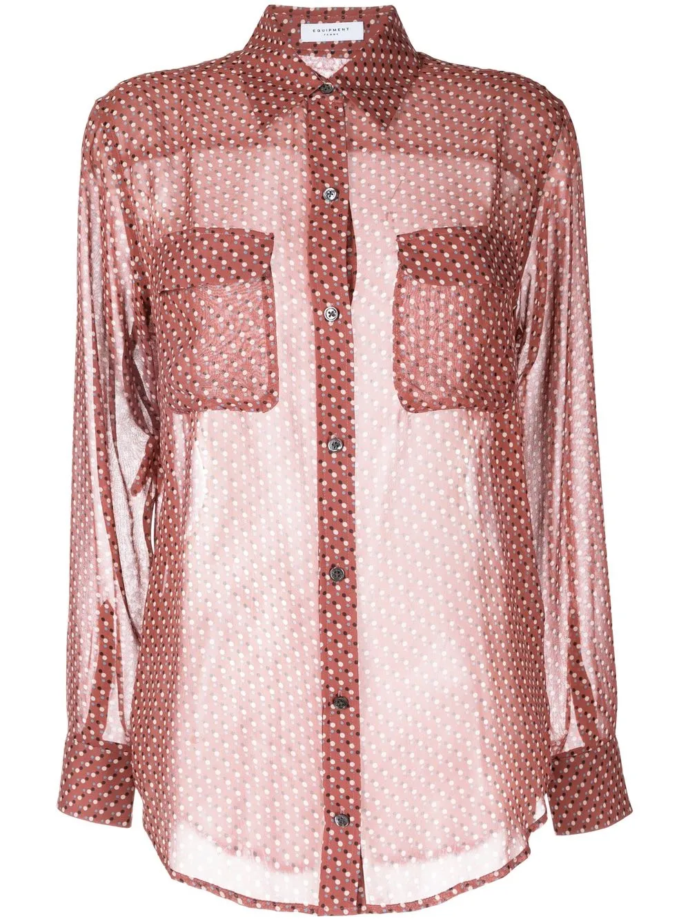

Equipment polka-dot silk shirt - Pink