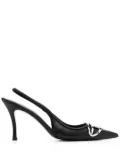 Diesel D-Venus 80mm leather slingback pumps - Black