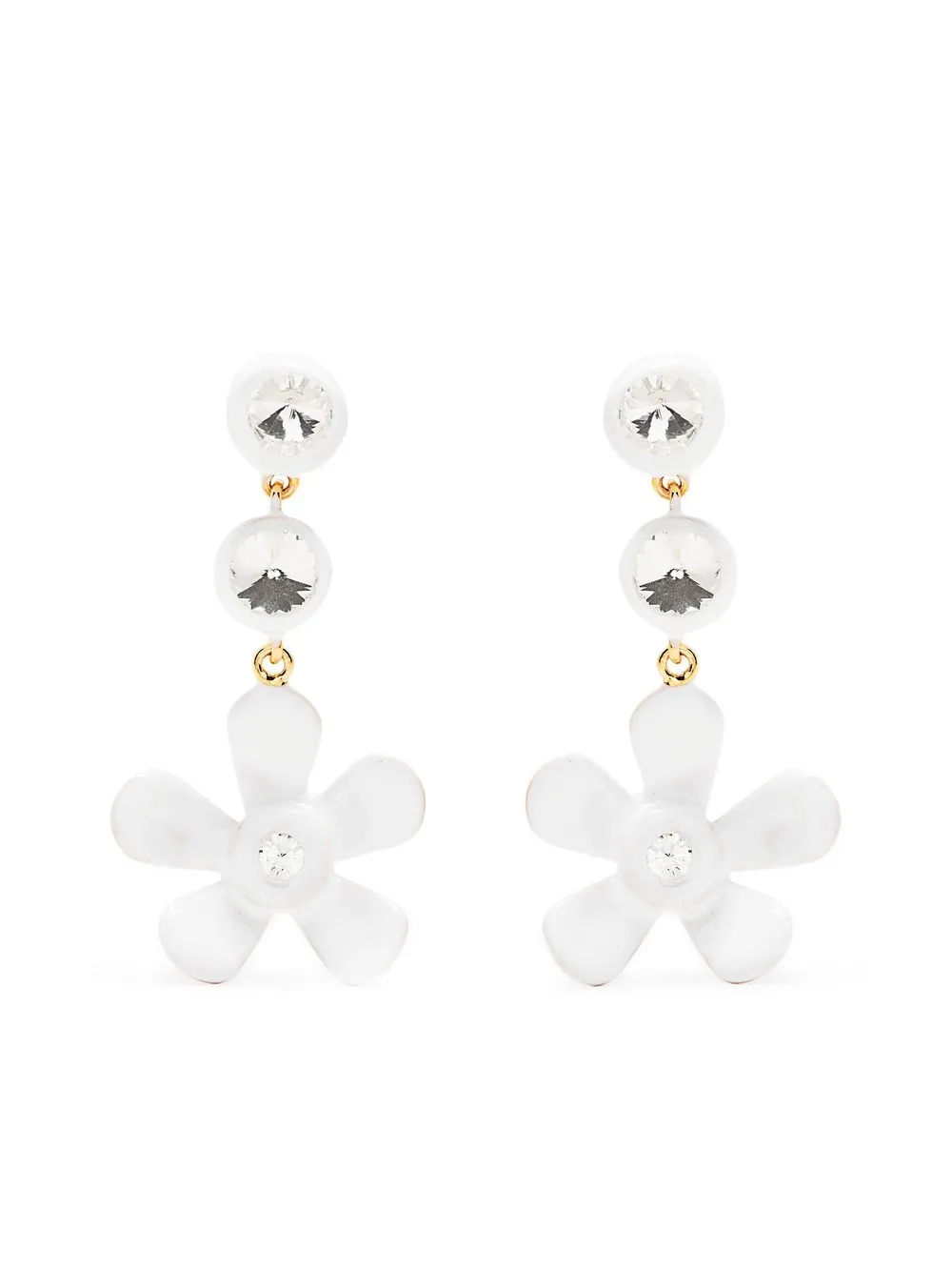 

Marni aretes con dije de flor de cristal - Blanco