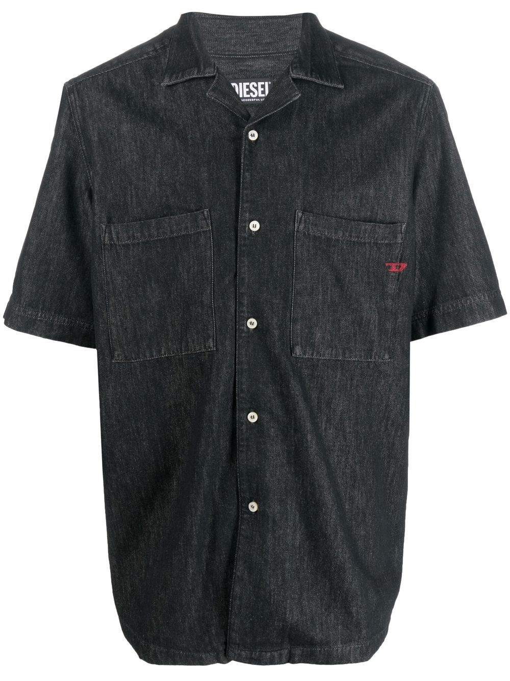 diesel chemise en jean à manches courtes - noir