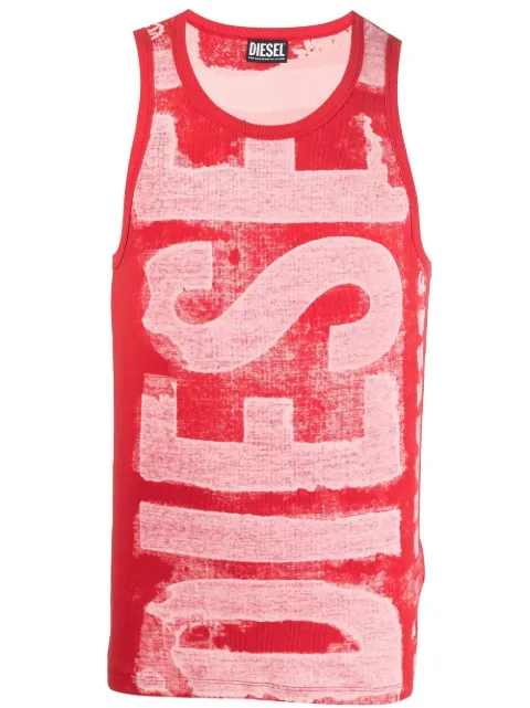 Diesel painterly-print branded tank top