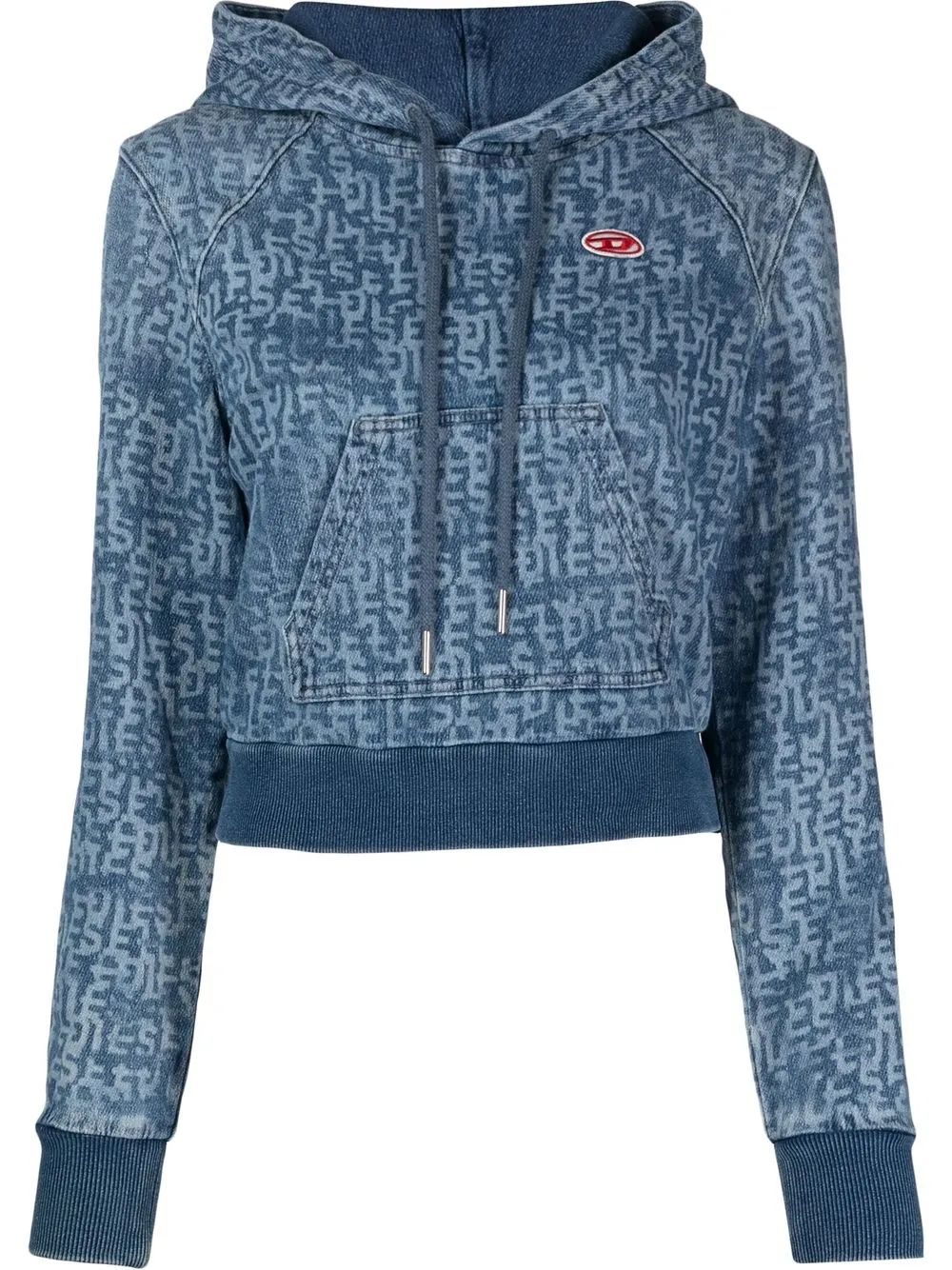 

Diesel logo-print denim hoodie - Blue