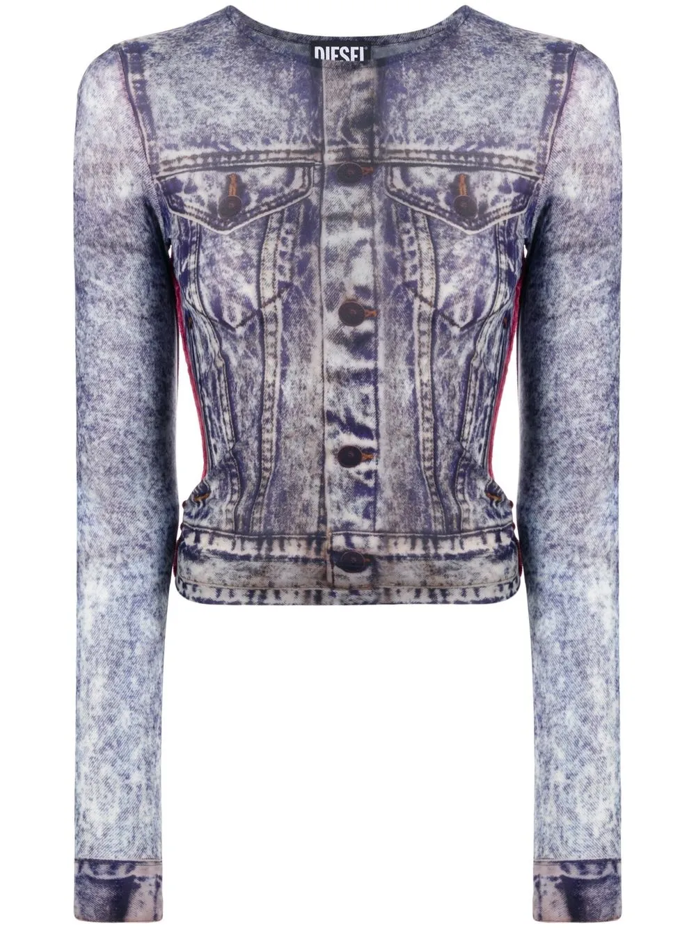 

Diesel trompe l'oeil print top - Blue