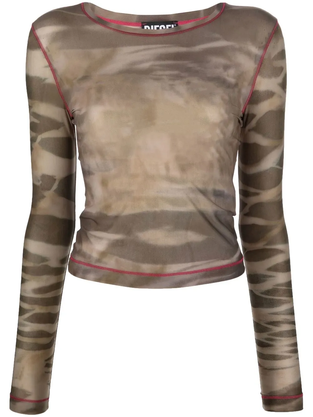 Diesel tie-dye long-sleeve top - Brown