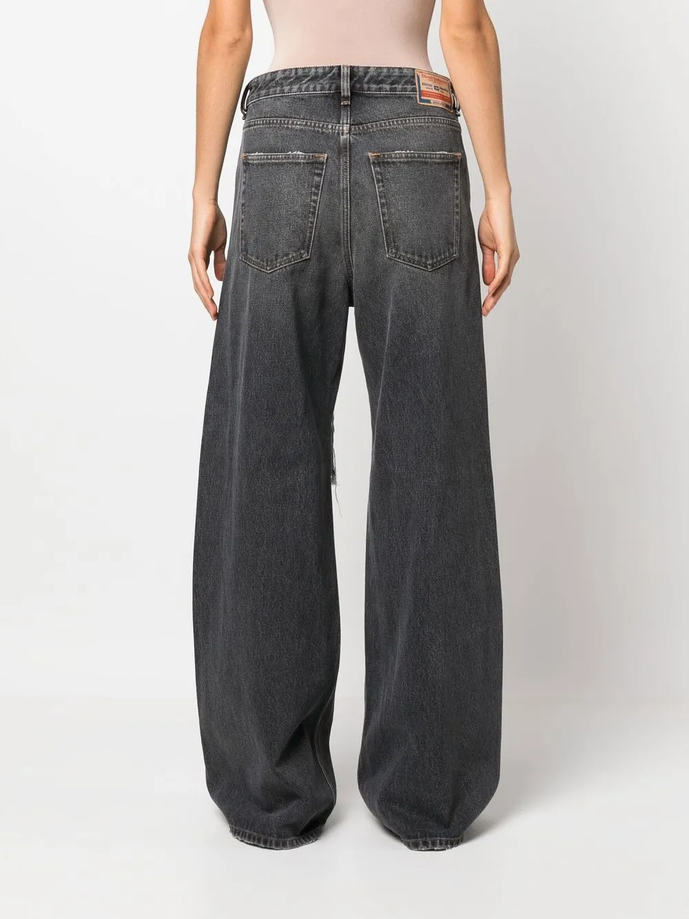 Diesel Distressed wide-leg Jeans - Farfetch