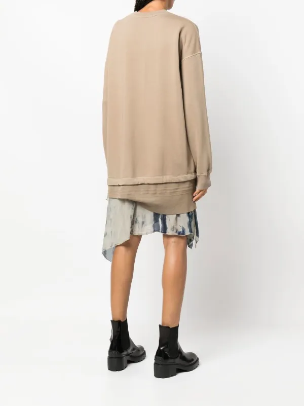 chiffon sweater dress Boho Sunrise Chiffon Ruffle Mini Dress in Cream M / Cream