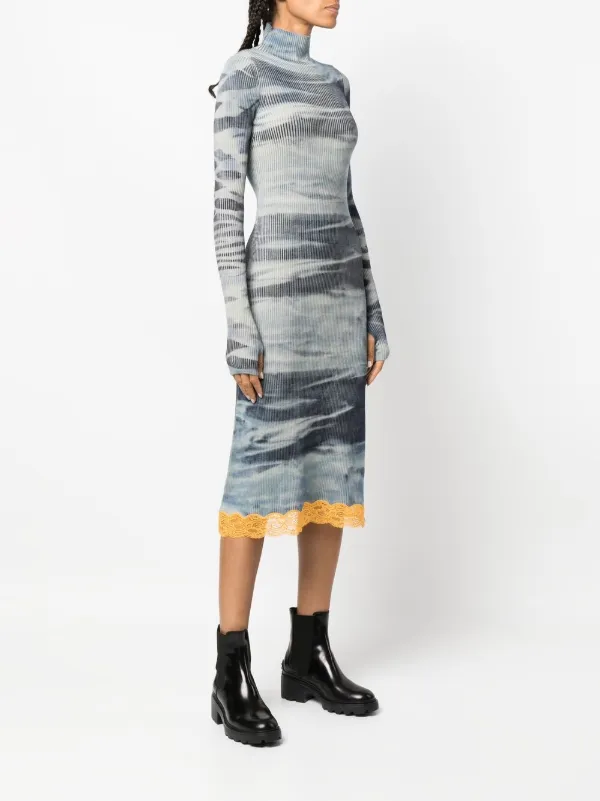 Diesel tie-dye ribbed-knit Dress | Blue