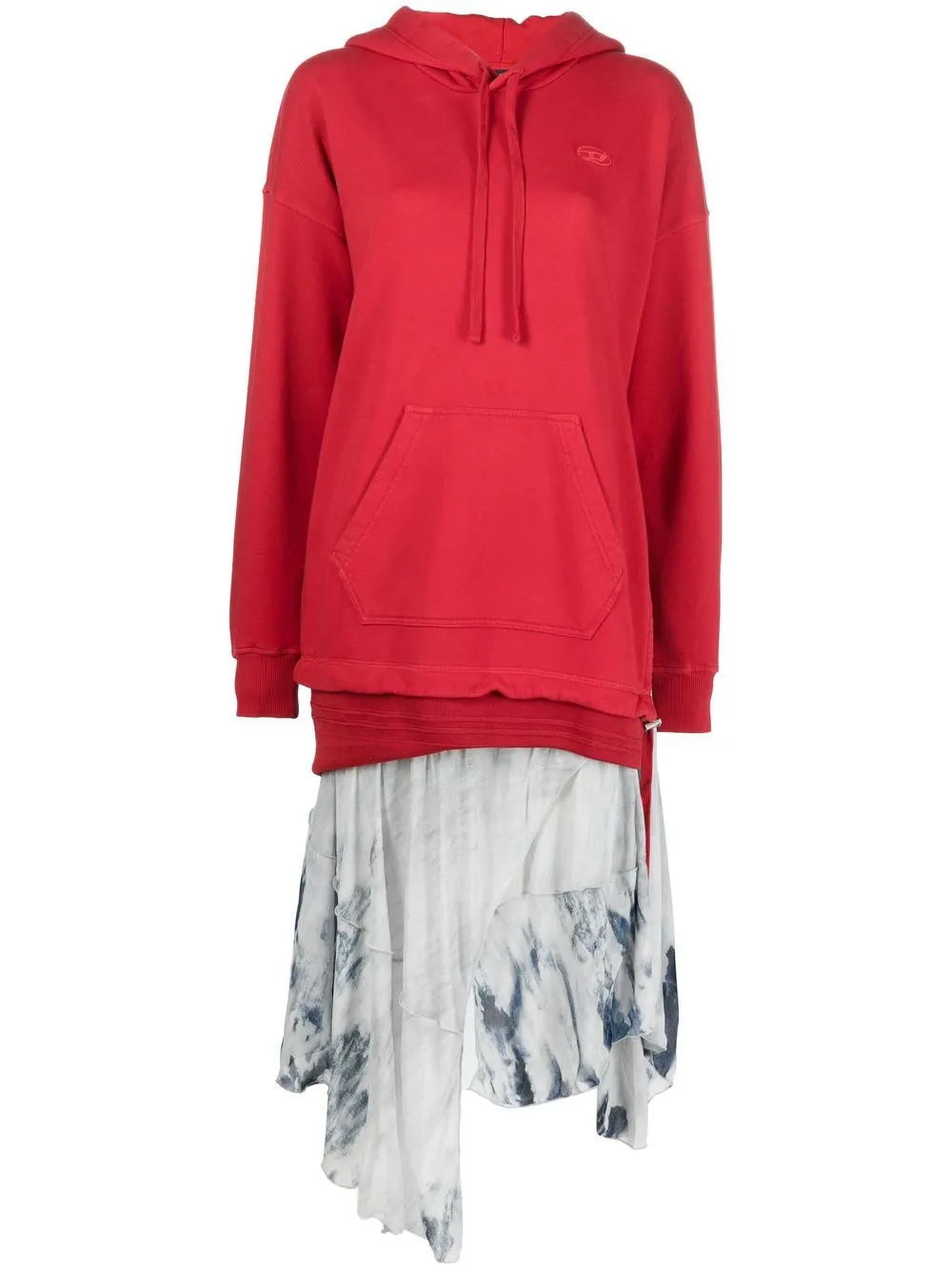 

Diesel asymmetric hooded dress - Red