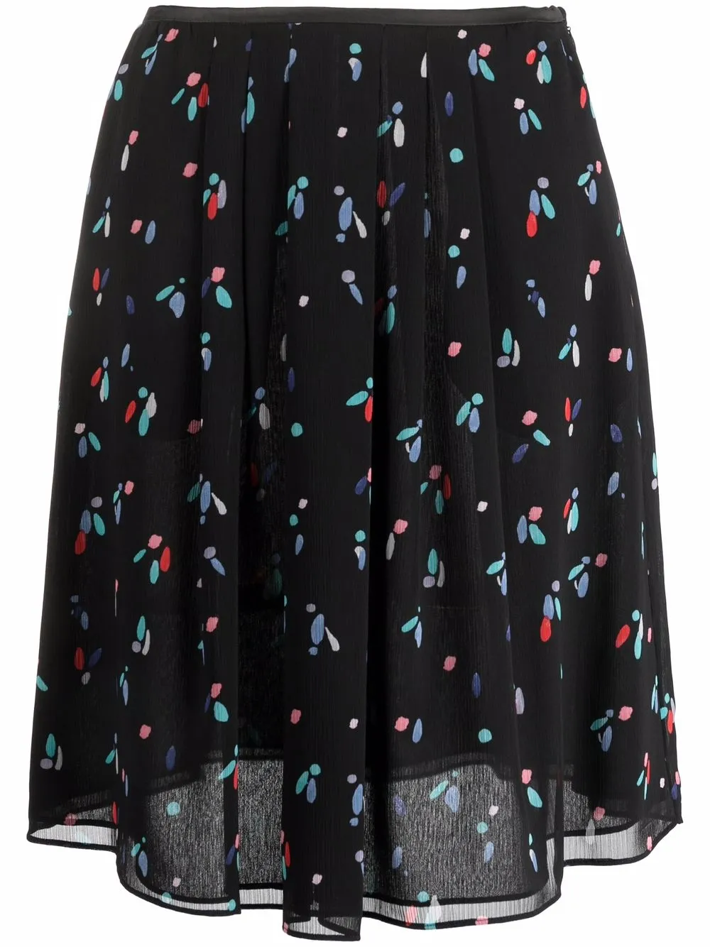 

Emporio Armani abstract-print midi skirt - Black