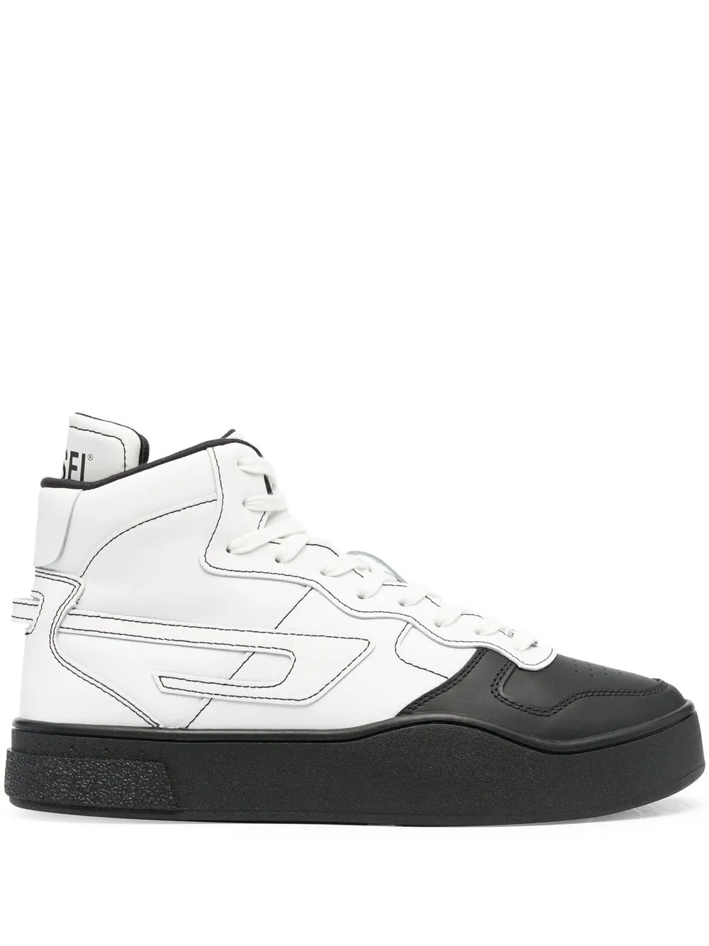 

Diesel two-tone logo low-top sneakers - White