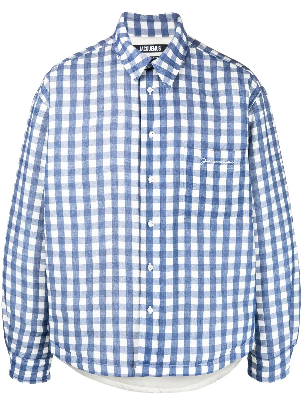 

Jacquemus camisa capitonada con cuadros gingham - Azul