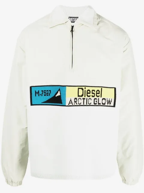 Diesel logo-print zip-front jumper