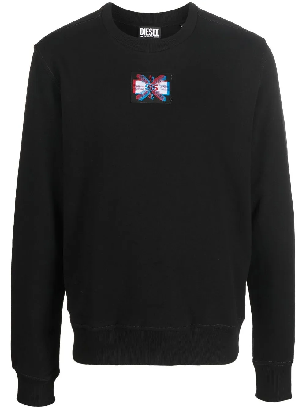 

Diesel logo-patch crew-neck jumper - Black