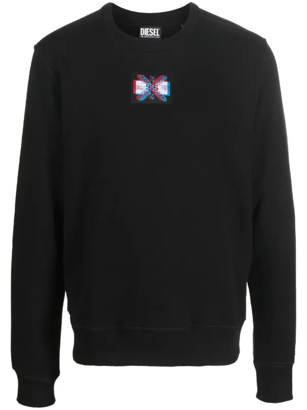 Diesel logo-patch crew-neck Jumper 