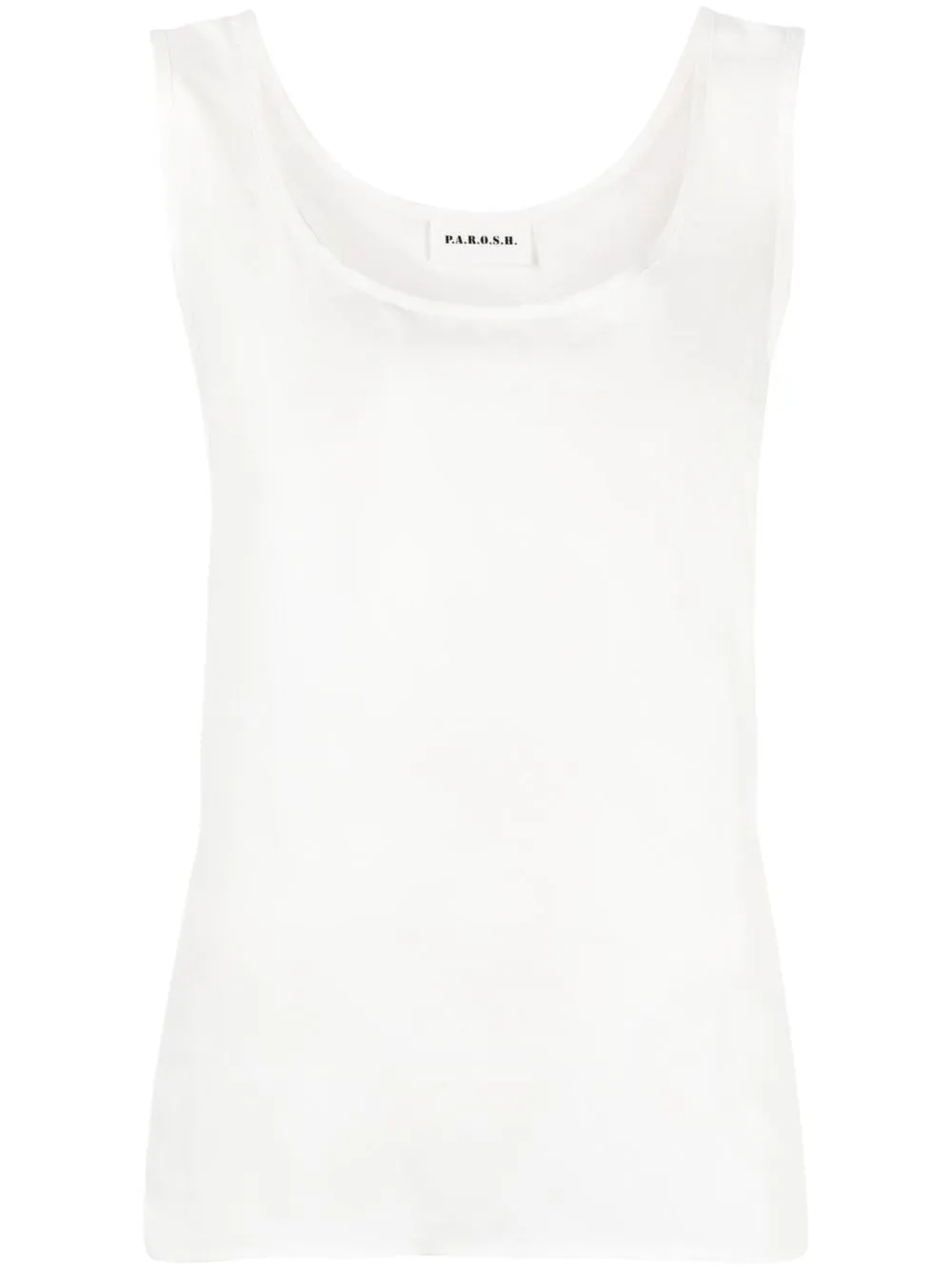 

P.A.R.O.S.H. playera de seda con cuello redondo - Blanco