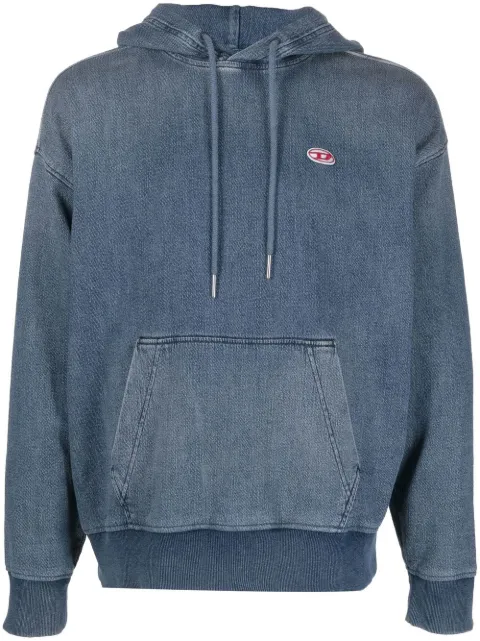 Diesel washed-effect long-sleeve hoodie