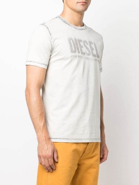 DIESEL logo-print Cotton T-Shirt - Farfetch