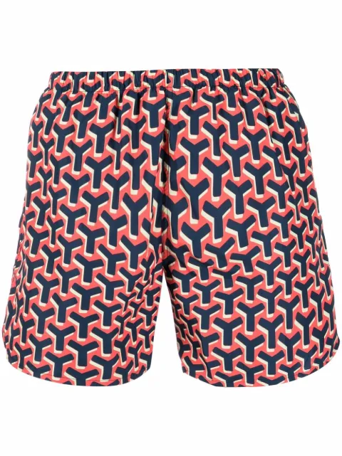 yes i am shorts de playa con monograma estampado
