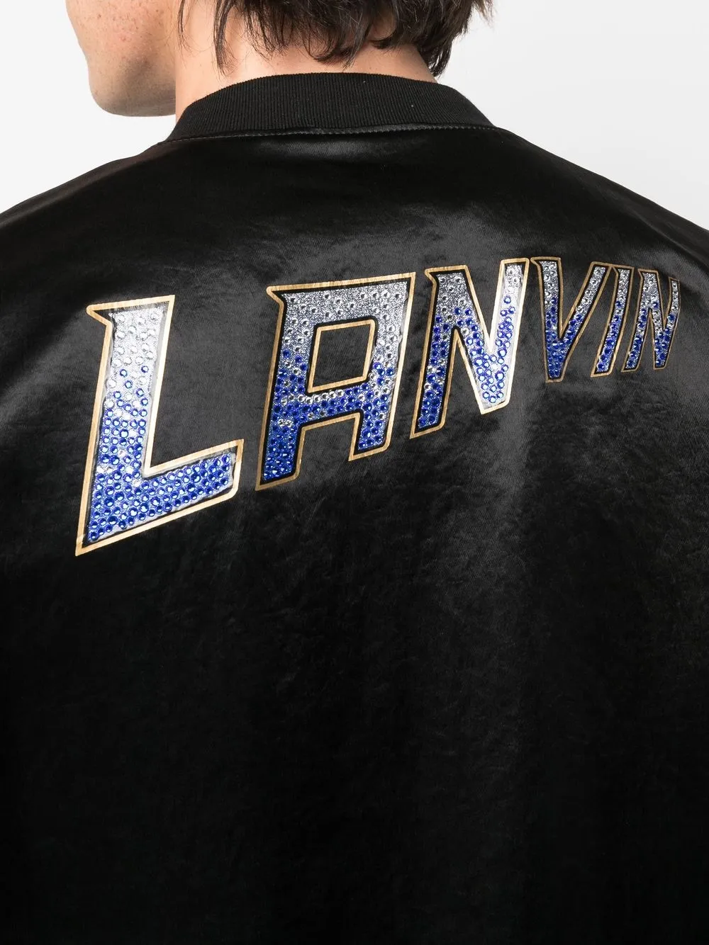 Lanvin Bomberjack verfraaid met stras Zwart