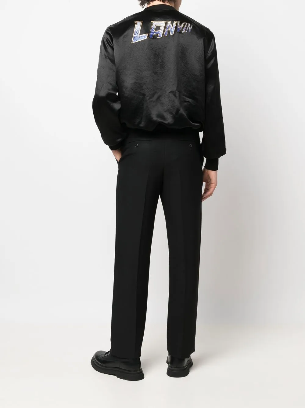 Lanvin Bomberjack verfraaid met stras Zwart
