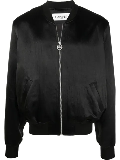 Lanvin rhinestone-embellished logo bomber jacket