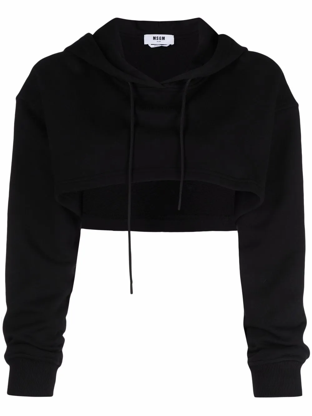 

MSGM cropped drawstring hoodie - Black