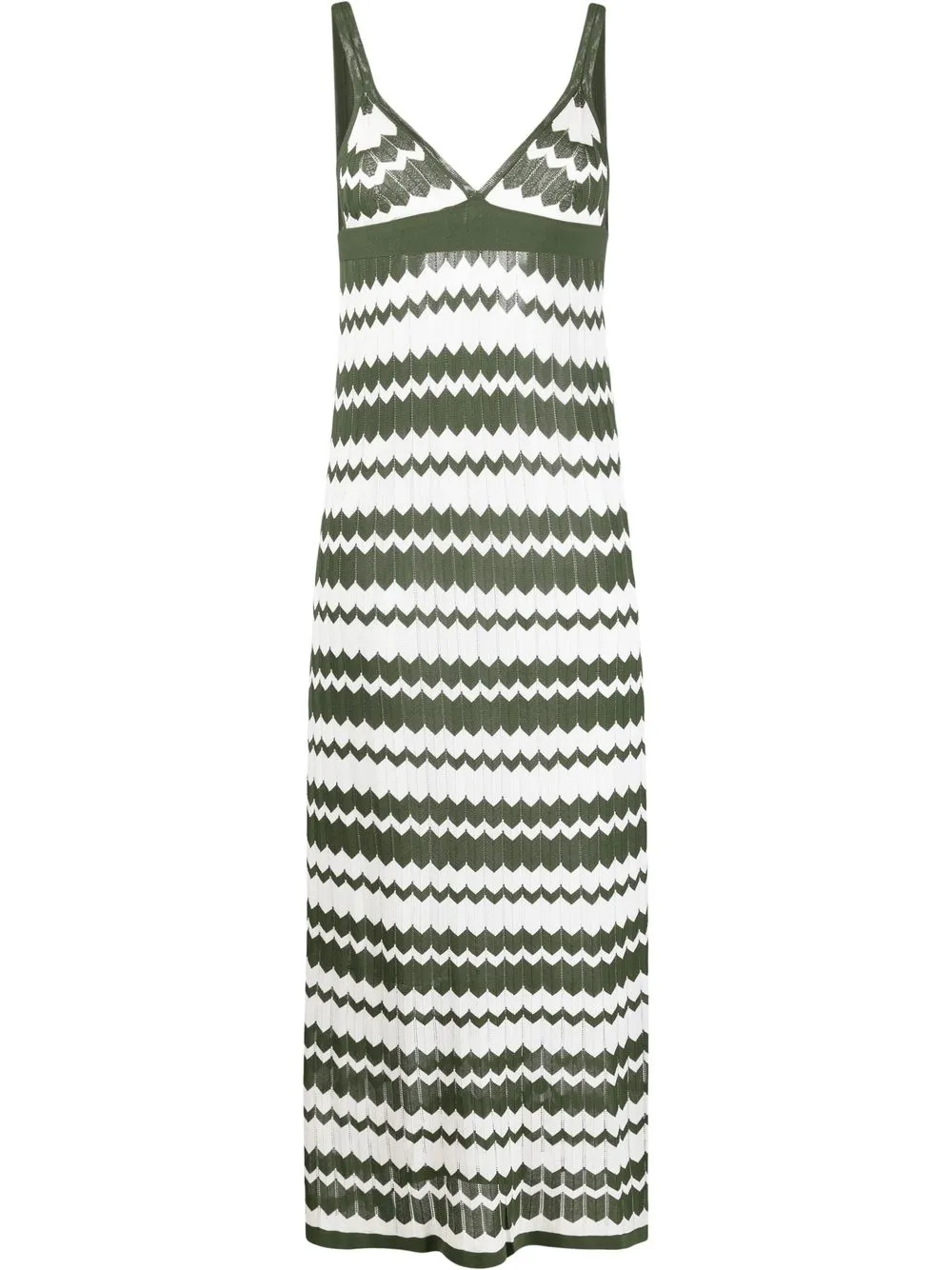 

P.A.R.O.S.H. vestido de tejido chevron sin mangas - Verde