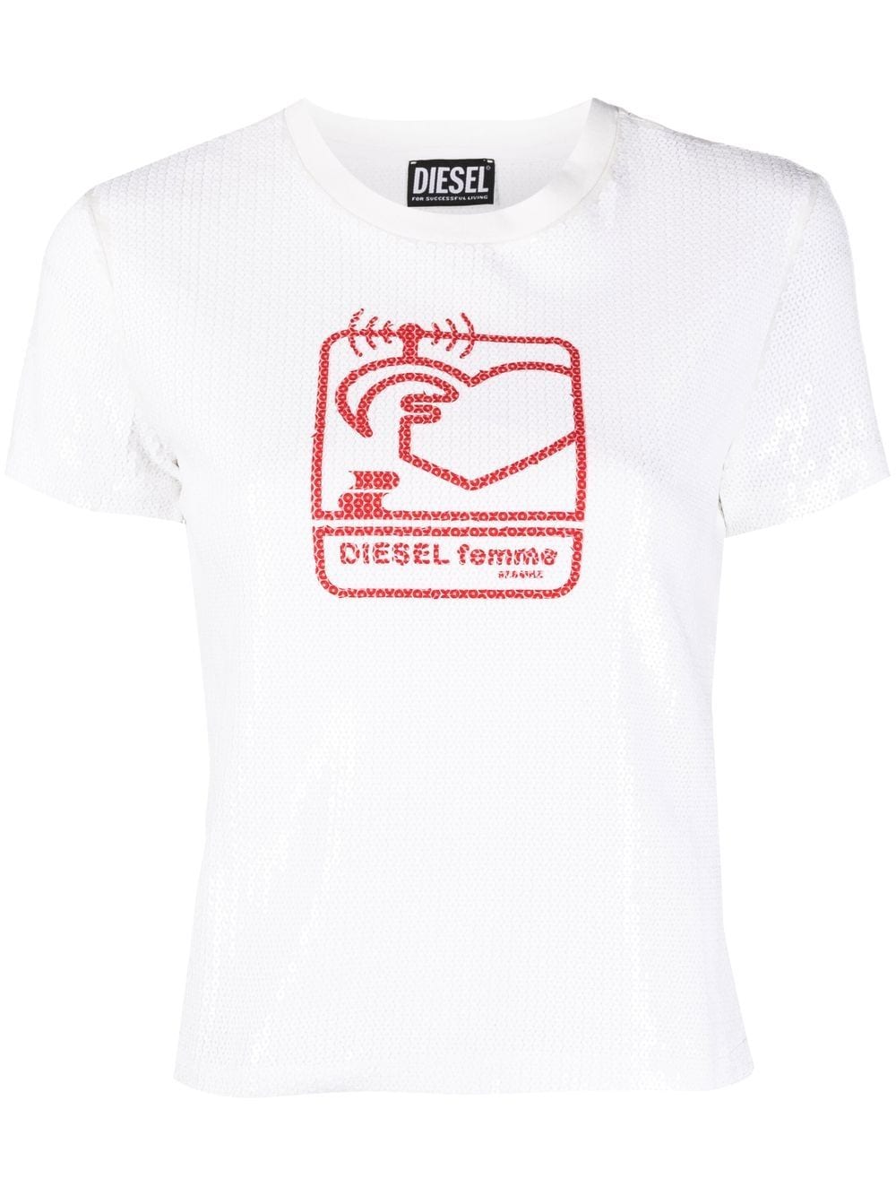 Image 1 of Diesel sequin-embellished logo-print T-shirt