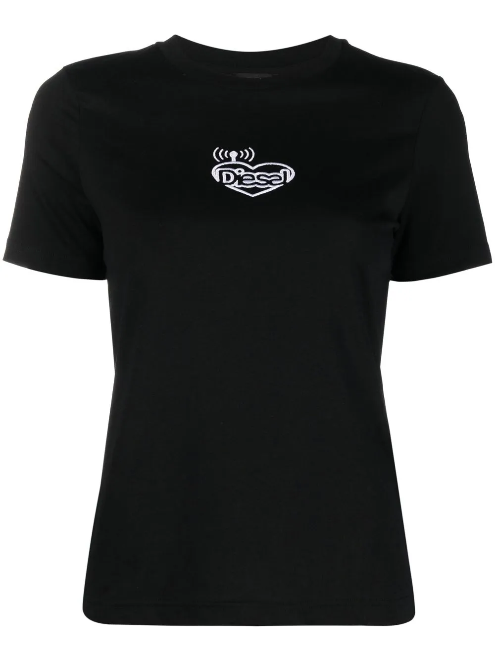 

Diesel playera con logo estampado y cuello redondo - Negro