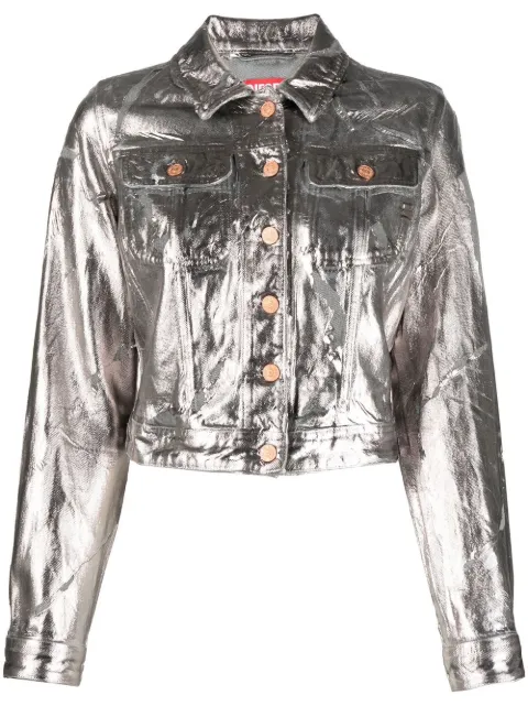 Diesel Jaqueta cropped metálica