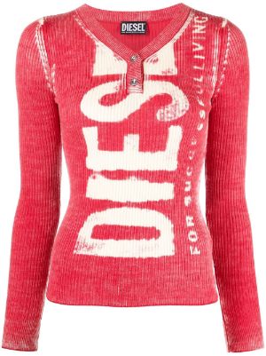 Diesel Monogram Knit Jacket in Neutral Multi