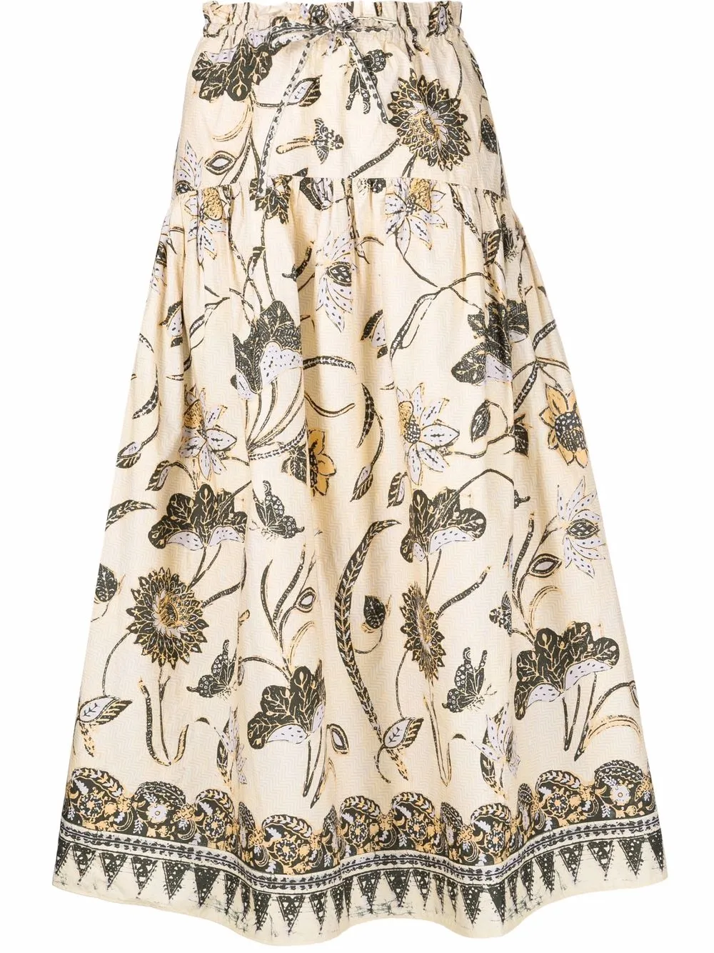 

Ulla Johnson falda midi acampanada con estampado floral - Neutro